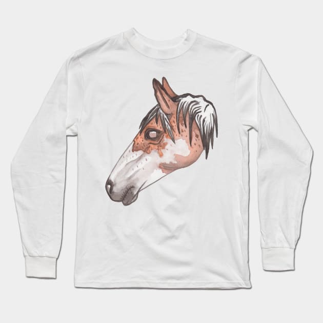 Brown Horse Long Sleeve T-Shirt by deadblackpony